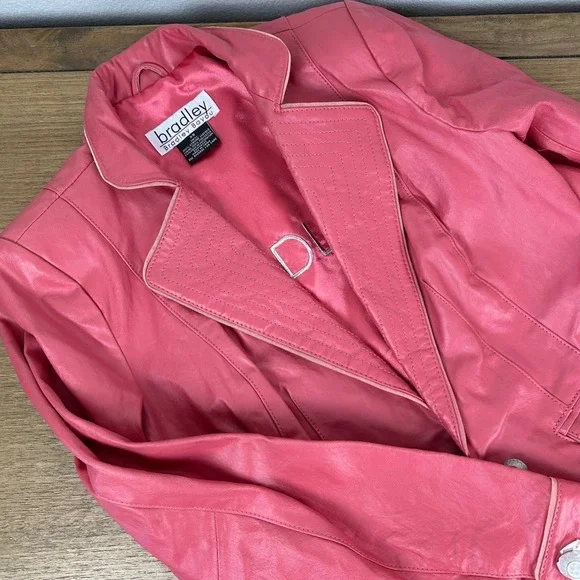 Bradley Bayou Pink Leather Blazer XS Regina George Mean Girls Elle Woods Costume - Picture 8 of 12